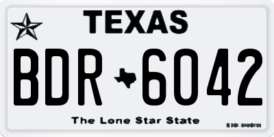 TX license plate BDR6042