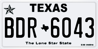 TX license plate BDR6043