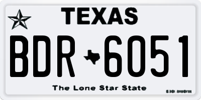 TX license plate BDR6051
