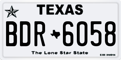 TX license plate BDR6058