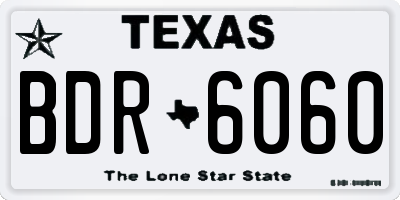 TX license plate BDR6060