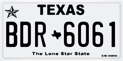 TX license plate BDR6061