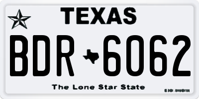 TX license plate BDR6062
