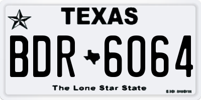 TX license plate BDR6064