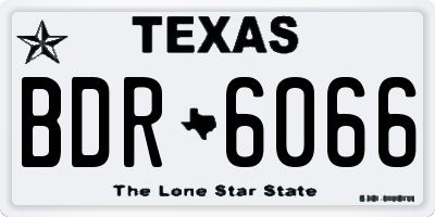 TX license plate BDR6066
