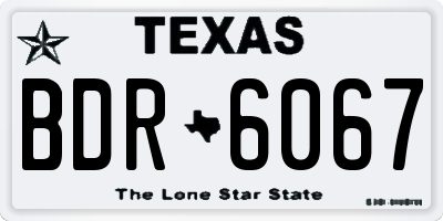 TX license plate BDR6067