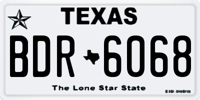 TX license plate BDR6068
