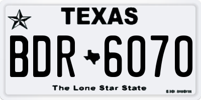 TX license plate BDR6070
