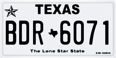 TX license plate BDR6071