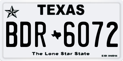 TX license plate BDR6072