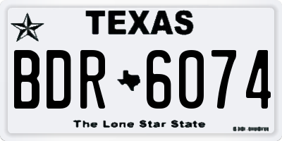TX license plate BDR6074