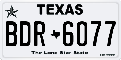 TX license plate BDR6077