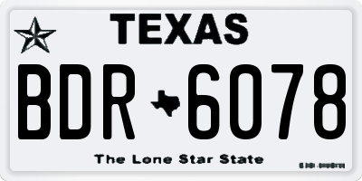 TX license plate BDR6078