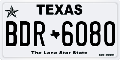 TX license plate BDR6080