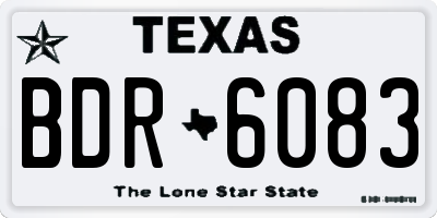TX license plate BDR6083