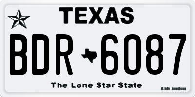 TX license plate BDR6087