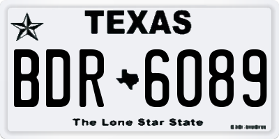 TX license plate BDR6089