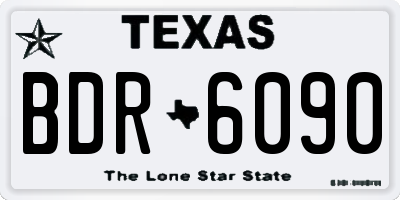 TX license plate BDR6090