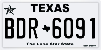 TX license plate BDR6091