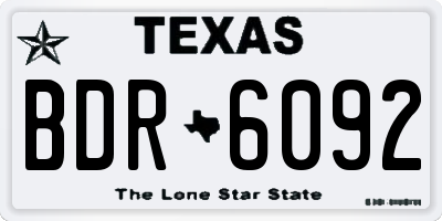 TX license plate BDR6092