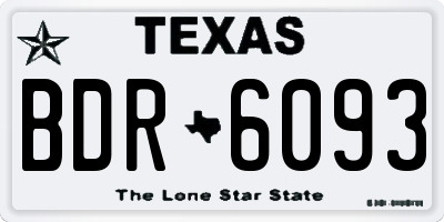 TX license plate BDR6093