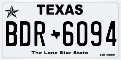 TX license plate BDR6094