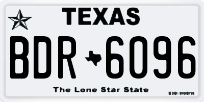 TX license plate BDR6096