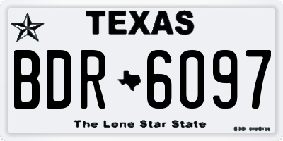 TX license plate BDR6097