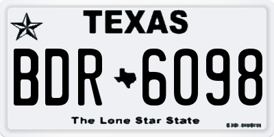 TX license plate BDR6098