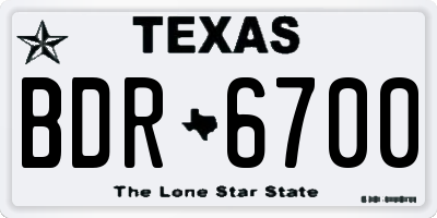 TX license plate BDR6700