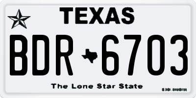 TX license plate BDR6703