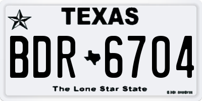 TX license plate BDR6704