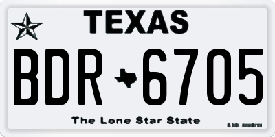 TX license plate BDR6705