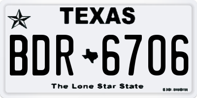 TX license plate BDR6706