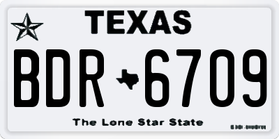 TX license plate BDR6709