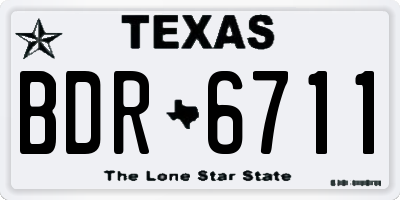 TX license plate BDR6711