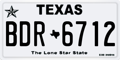 TX license plate BDR6712