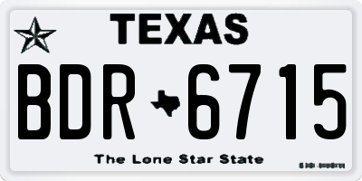 TX license plate BDR6715