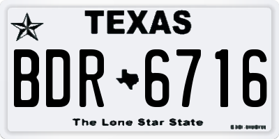 TX license plate BDR6716