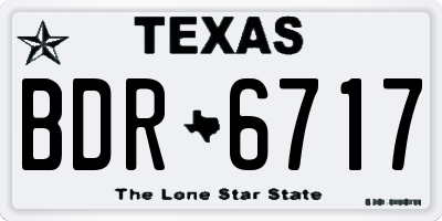 TX license plate BDR6717