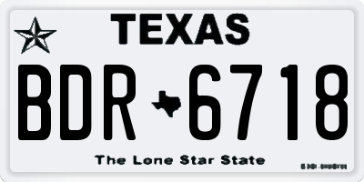TX license plate BDR6718