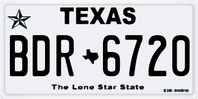TX license plate BDR6720