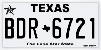 TX license plate BDR6721