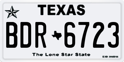 TX license plate BDR6723