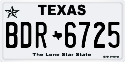 TX license plate BDR6725