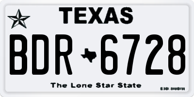 TX license plate BDR6728