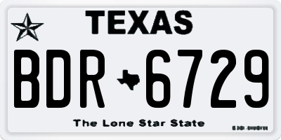 TX license plate BDR6729