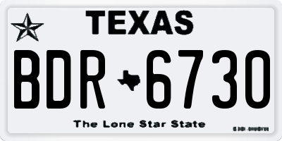 TX license plate BDR6730