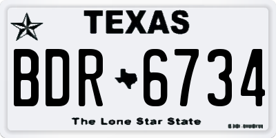 TX license plate BDR6734