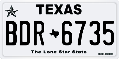 TX license plate BDR6735